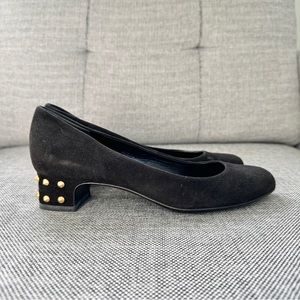 NEW Gucci Studded Suede Flats EU 35.5 US 5.5 6 in Black